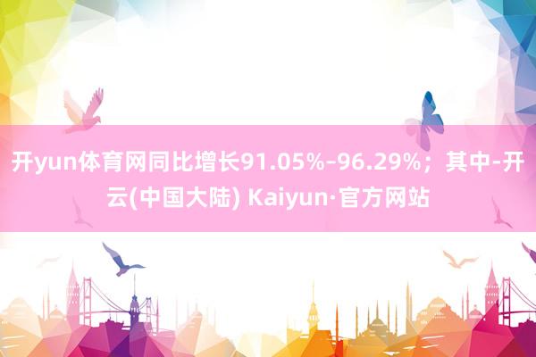 开yun体育网同比增长91.05%–96.29%；其中-开云(中国大陆) Kaiyun·官方网站