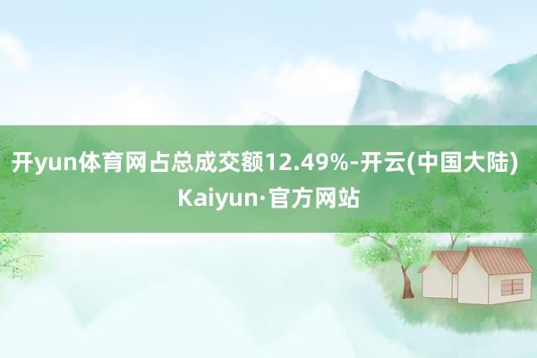 开yun体育网占总成交额12.49%-开云(中国大陆) Kaiyun·官方网站