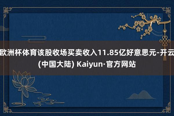 欧洲杯体育该股收场买卖收入11.85亿好意思元-开云(中国大陆) Kaiyun·官方网站