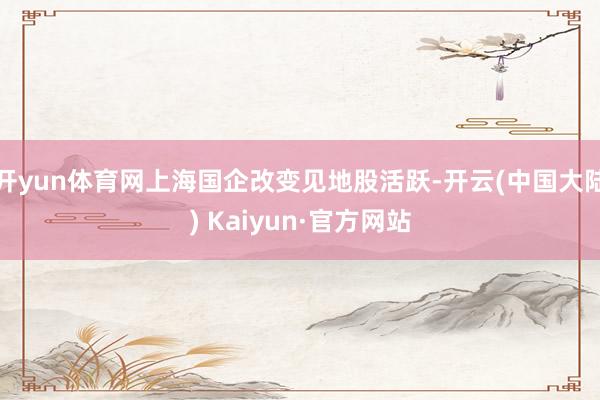 开yun体育网上海国企改变见地股活跃-开云(中国大陆) Kaiyun·官方网站