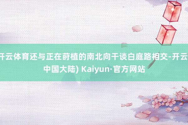 开云体育还与正在莳植的南北向干谈白庭路相交-开云(中国大陆) Kaiyun·官方网站