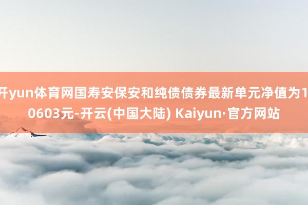 开yun体育网国寿安保安和纯债债券最新单元净值为1.0603元-开云(中国大陆) Kaiyun·官方网站