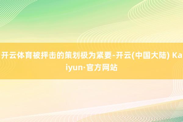 开云体育被抨击的策划极为紧要-开云(中国大陆) Kaiyun·官方网站