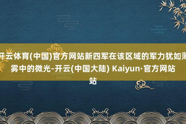 开云体育(中国)官方网站新四军在该区域的军力犹如薄雾中的微光-开云(中国大陆) Kaiyun·官方网站