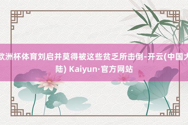 欧洲杯体育刘启并莫得被这些贫乏所击倒-开云(中国大陆) Kaiyun·官方网站